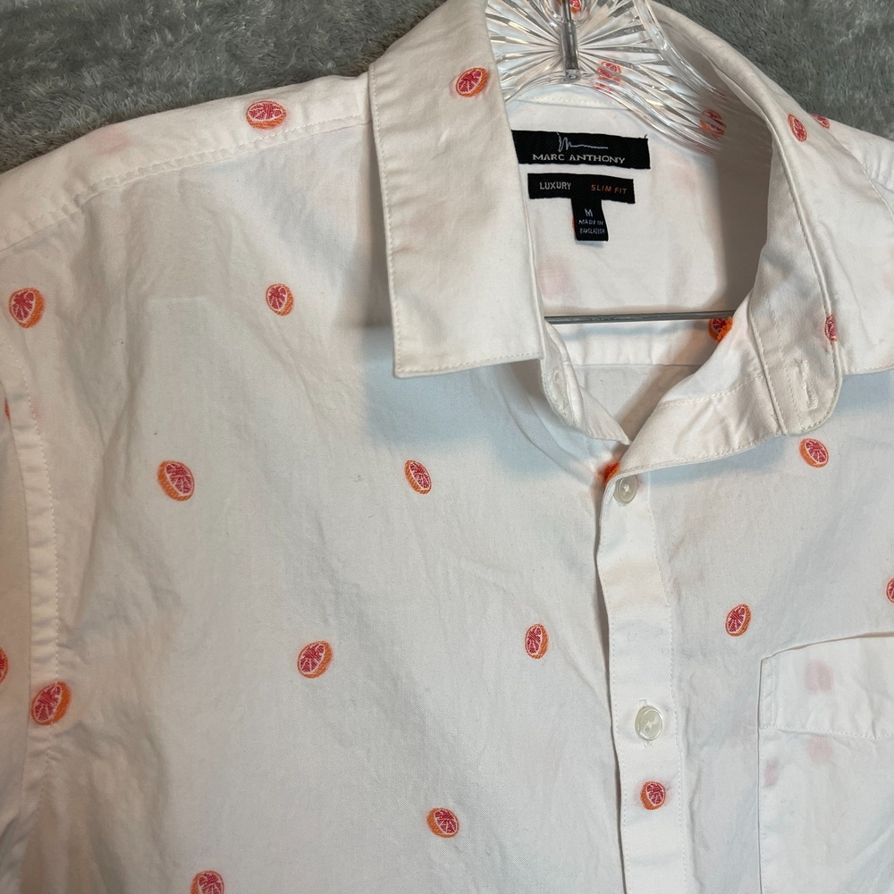 Marc Anthony Men Luxury Slim Fit Novelty Button Shirt M Citrus Resort Preppy